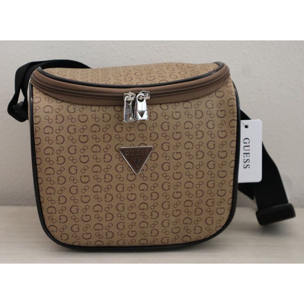 GUESS V7200069 Mocha/Brown Junction Travel Zip Around Lunch Box w/Carrying Strap
